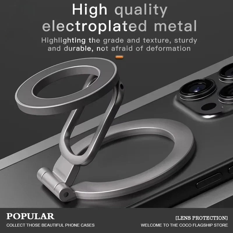 2-in-1 Magnetic Phone Stand – 360° Rotating Car Mount for MagSafe Compatible Devices