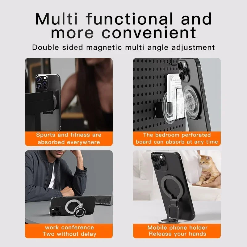 2-in-1 Magnetic Phone Stand – 360° Rotating Car Mount for MagSafe Compatible Devices