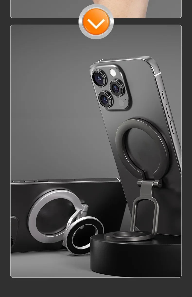 2-in-1 Magnetic Phone Stand – 360° Rotating Car Mount for MagSafe Compatible Devices